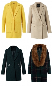 Green-Check-Faux-Fur-Collar-Coat