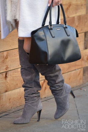 grey wide fit over the knee boots