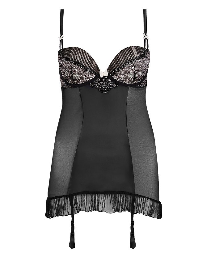 Phoebe Pleated Camisole B-D with Suspender Belts
