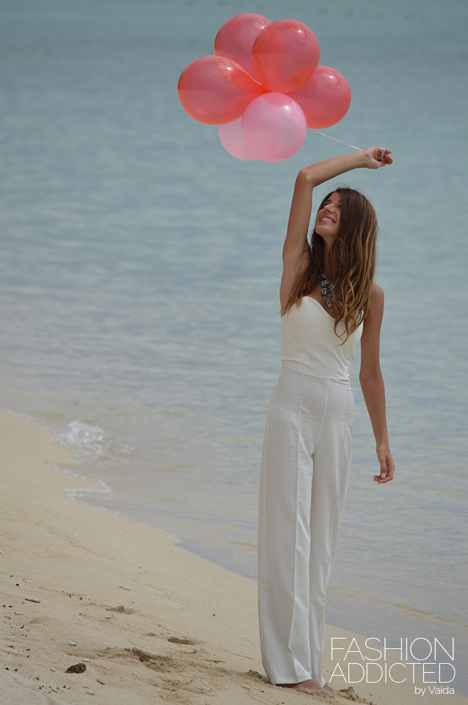 white bandeau jumpsuit