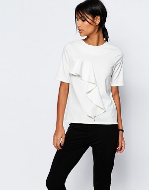 ASOS The Ponte Top With Ruffle Detail