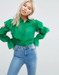 green-ruffle-blouse