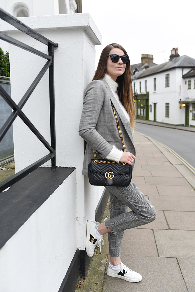 checked-suit-woman-gucci-marmont-bag-dune-bee-trainers