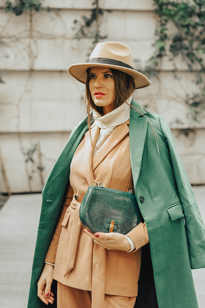 tan-suit-debenhams-fashion-blogger-london-green-coat-leopard-shoes