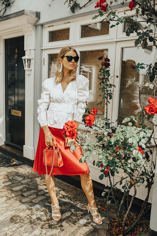 red-slip-skirt-river-island-belted-puff-shoulder-shirt-fashion-blogger-london-notting-hill