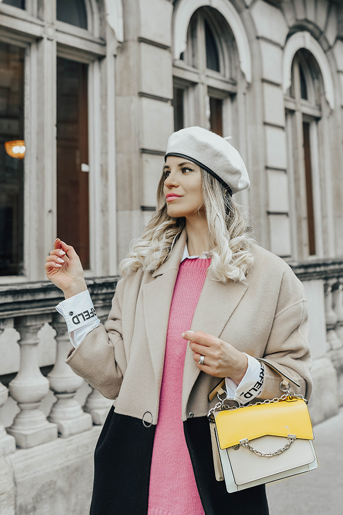 Karl lagerfeld cheap pink coat